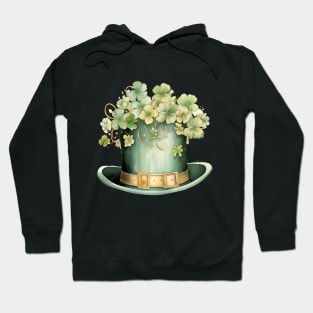 Gold and Green Leprechaun Top Hat with Clover Hoodie